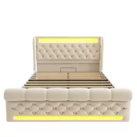 Lit coffre 140×200 cm KOMHTOM COFFER250618 coloris beige