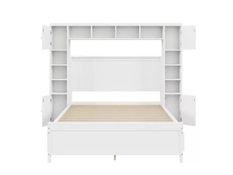 Lit avec rangement 140x200 cm coloris blanc – Image 5