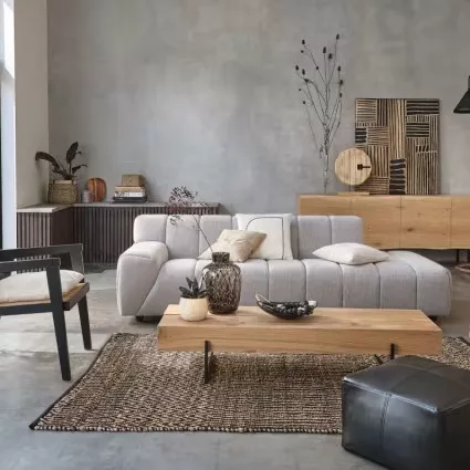 Magnus - Buffet enfilade vintage 4 portes en bois de chêne massif L220 – Image 15