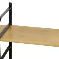 Étagère murale en bois manguier massif et métal noir L122 cm AKINA