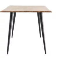 Table à manger rectangulaire industrielle en bois massif et métal noir L175 cm EDGE