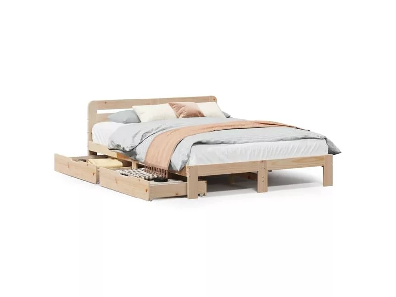 Lit 2 places 120x200cm VIDAXL coloris marron – Image 27