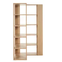 Bibliothèque étagère d&rsquo;angle finition bois clair chêne L95 cm MUSSO