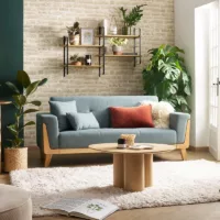 Étagère murale en bois manguier massif et métal noir L122 cm AKINA