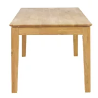 Table à manger extensible rectangulaire en bois clair chêne massif L160-220 cm YULIA