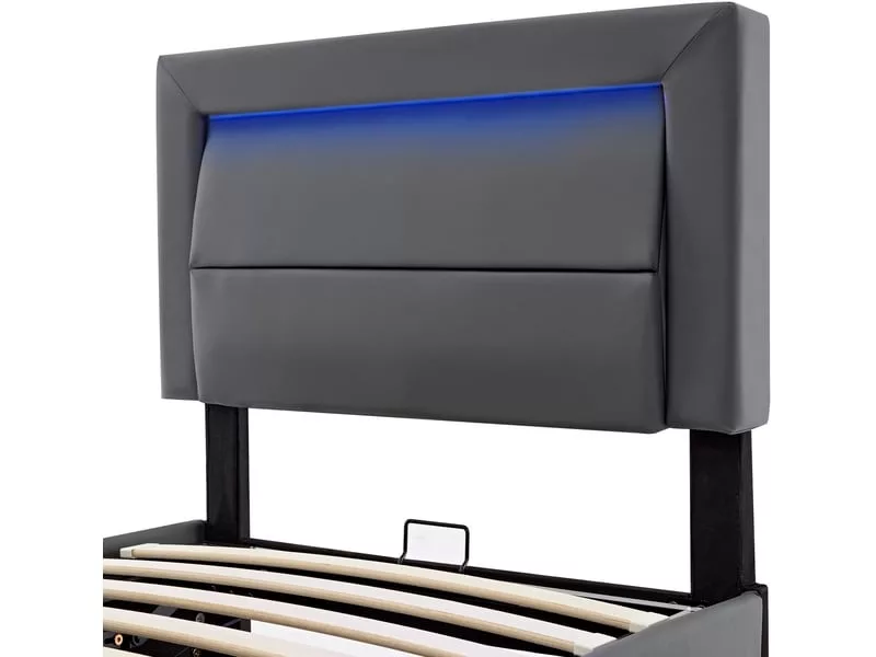 Lit coffre 90x200 cm OKWISH coloris noir – Image 20