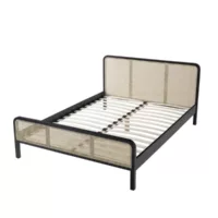 Lit simple 180×200 cm TERRE DE NUIT coloris noir