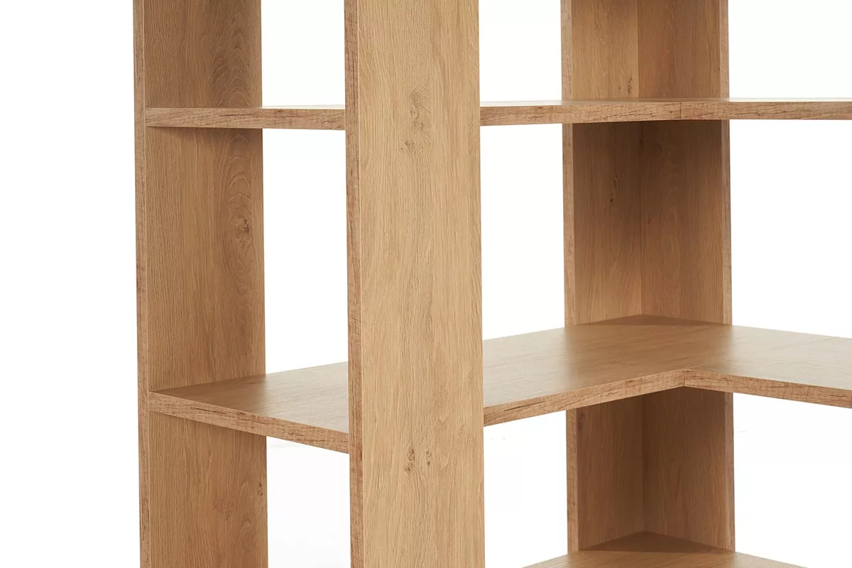 Bibliothèque étagère d'angle finition bois clair chêne L95 cm MUSSO – Image 4