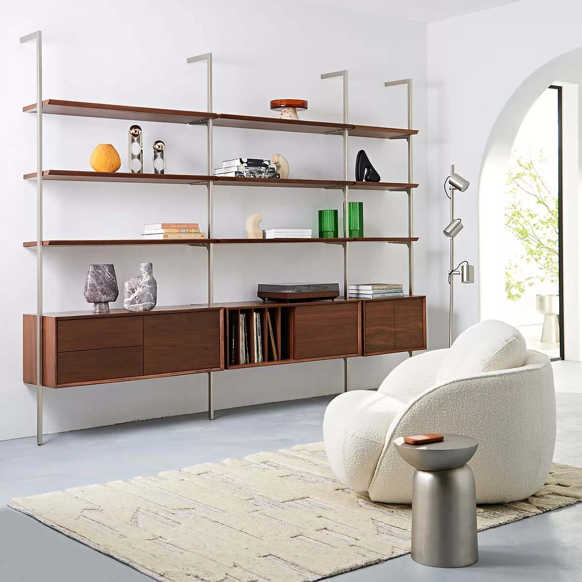 Caisson L60 x P35 cm plaqué noyer, Archivita – Image 11