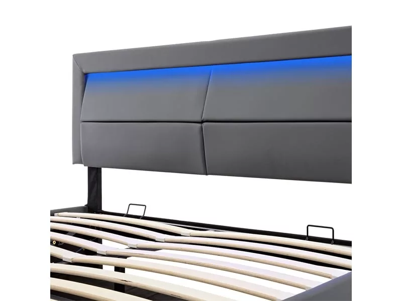Lit coffre 90x200 cm OKWISH coloris noir – Image 24