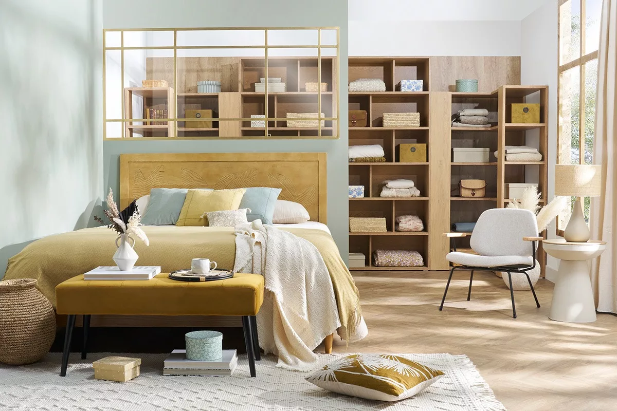 Bibliothèque étagère d'angle finition bois clair chêne L95 cm MUSSO – Image 5