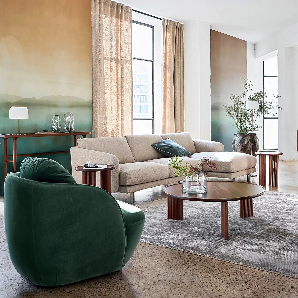 Meuble TV L110 x P42 cm plaqué noyer, Archivita XL – Image 11