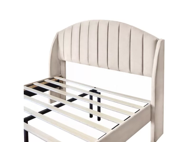 Lit 2 places 140x200 cm OKWISH coloris beige – Image 5