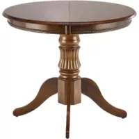 Table ronde extensible style noyer avec pied central walsor 309