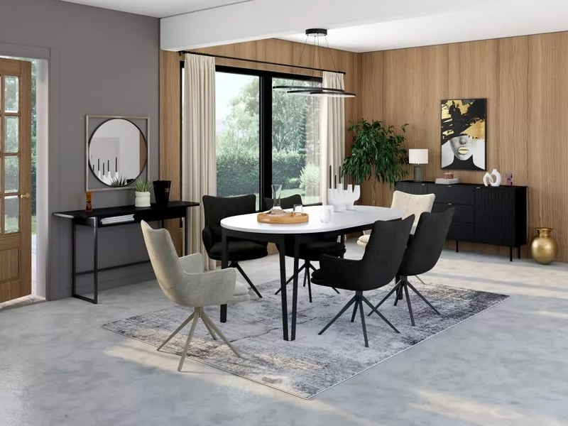 Table de séjour ovale bicolore CRAFT - 100x180-225max. cm – Image 2