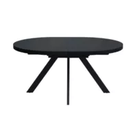 Table à manger ovale extensible 160-200 cm effet marbre noir – inski