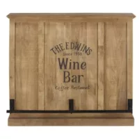 Germain – Bar 1 porte en bois de manguier massif et métal noir