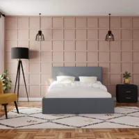 Lit coffre 140×190 cm CHESTERLIGHT coloris Gris