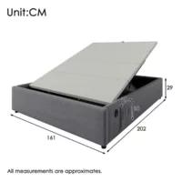 Lit coffre 160×200 cm STILVORA coloris gris