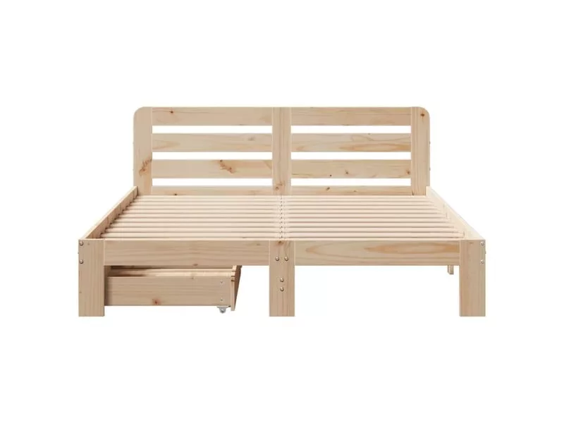 Lit 2 places 120x200cm VIDAXL coloris marron – Image 5