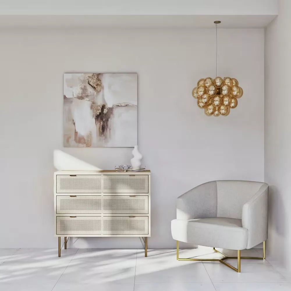 Maisons du Monde Solstice - Commode 3 tiroirs cannage en rotin L90 – Image 2