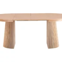 Table à manger ronde extensible en bois 4 à 8 personnes – 120-200 cm – ada Ada