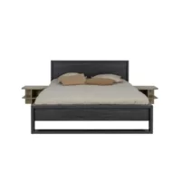 Lit 2 places 160×200 cm ALANA coloris Noir