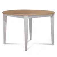 Table ronde 6 pieds fuseau d115 + 3 rallonges bois – victoria