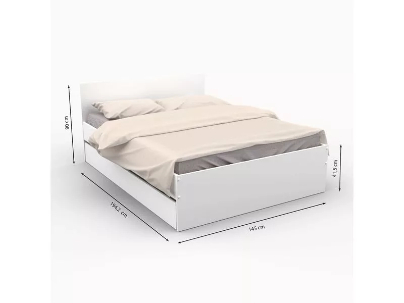 Lit 2 places 140x190 cm POLAR coloris Blanc – Image 12