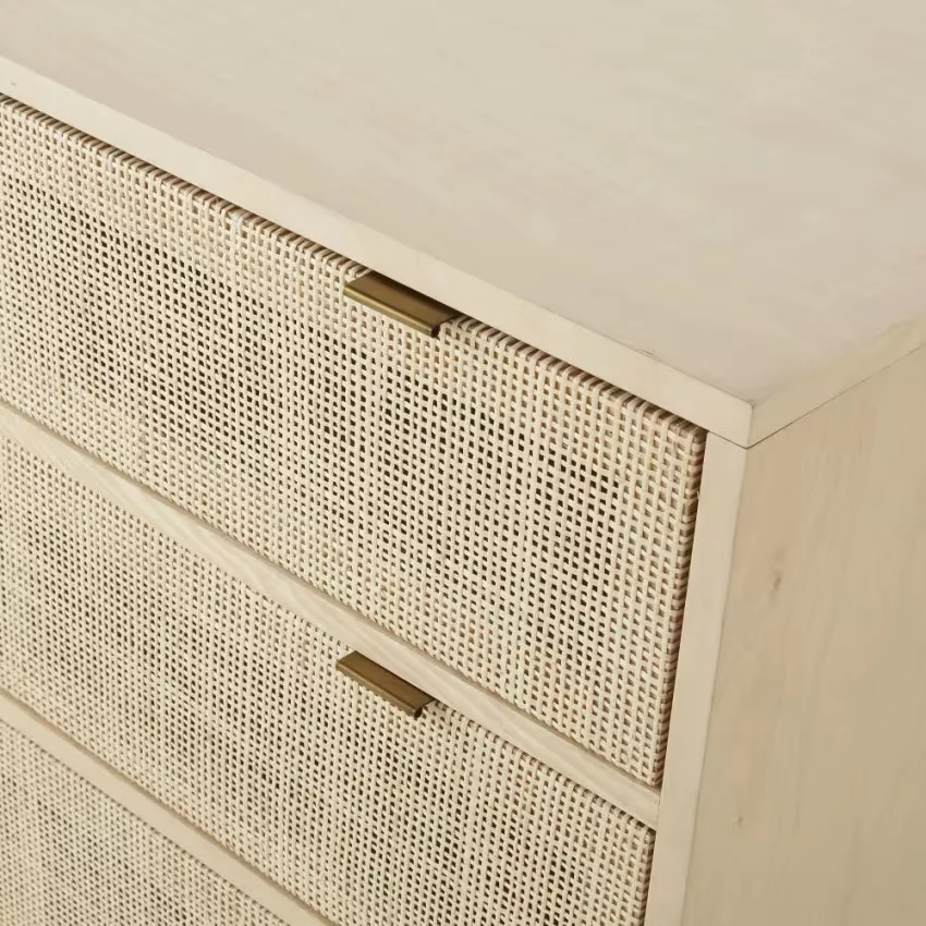 Maisons du Monde Solstice - Commode 3 tiroirs cannage en rotin L90 – Image 3