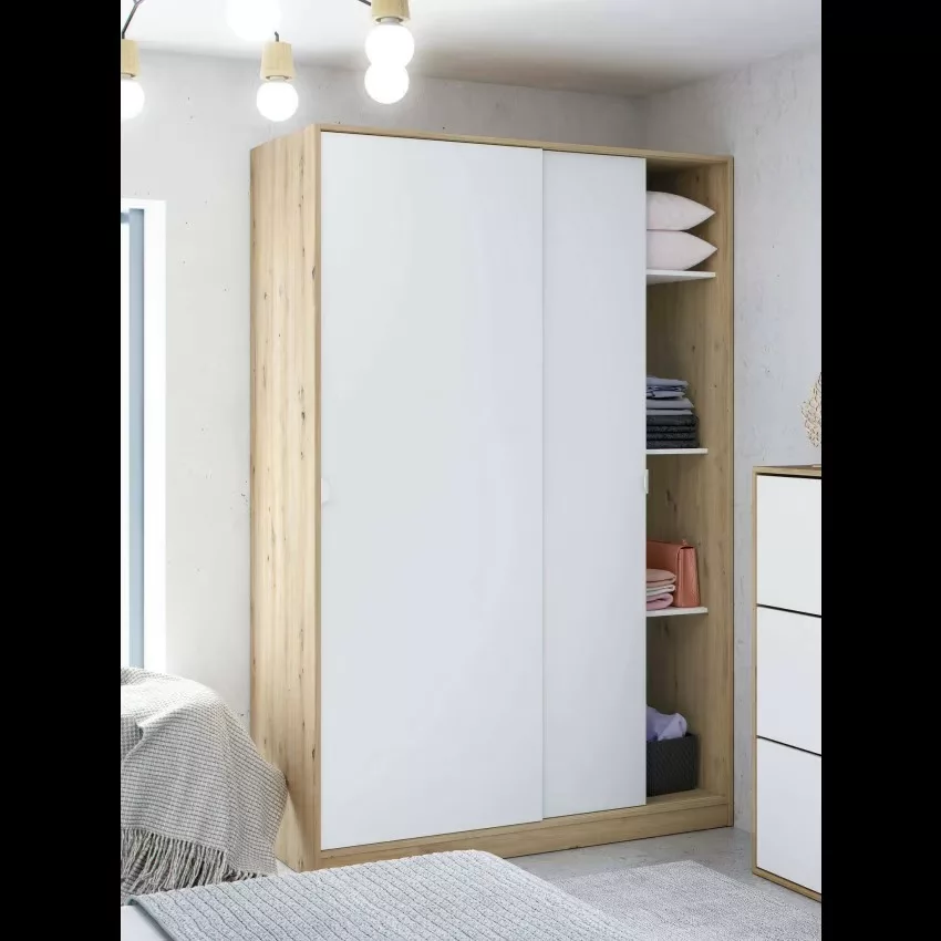 Adrenalin - Armoire effet bois beige 120x50 cm – Image 2