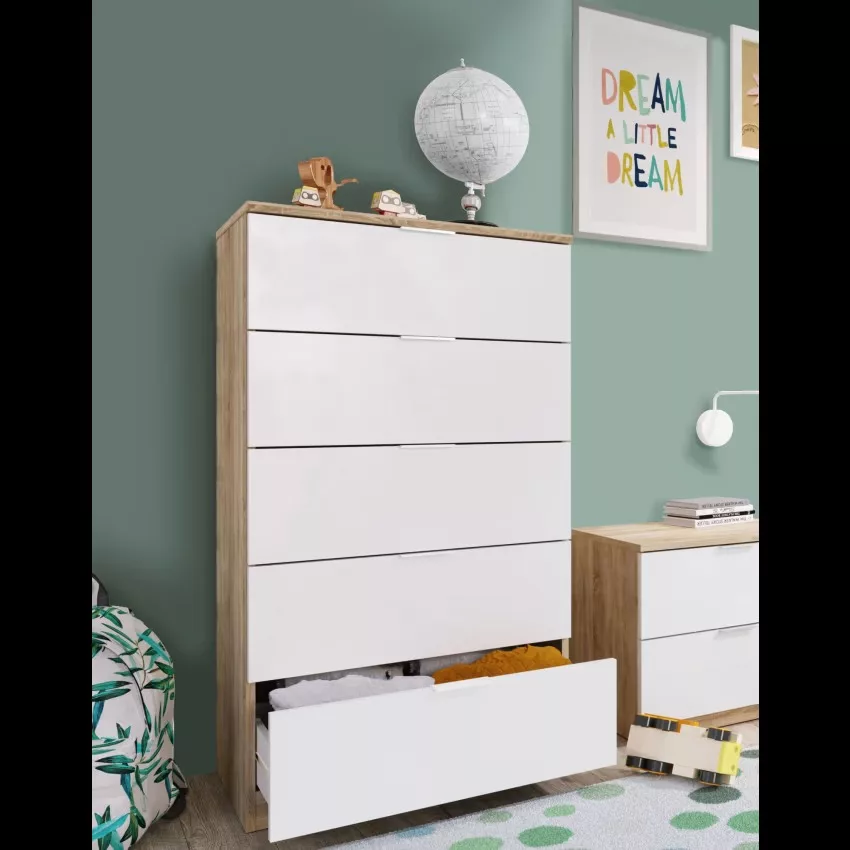 Mesquite - Commode effet bois blanc 60x40 cm – Image 3