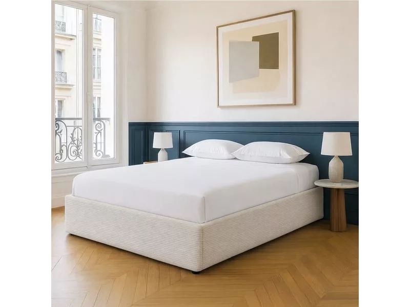 Lit coffre 180x200 cm HOMIFAB HANDY coloris beige – Image 12