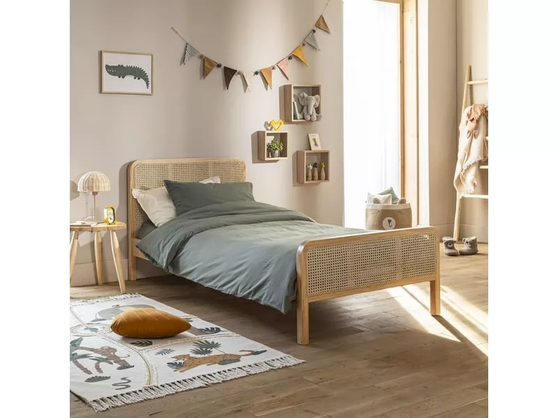 Lit simple 180x200 cm TERRE DE NUIT coloris noir – Image 8