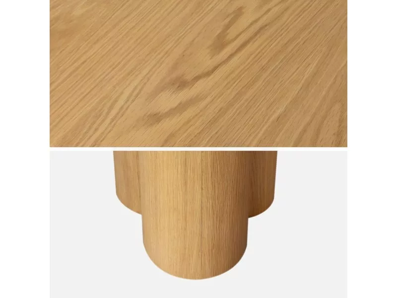 Table à manger ovale bois d'hévéa et placage chêne naturel 8 places 220cm - leonore – Image 2