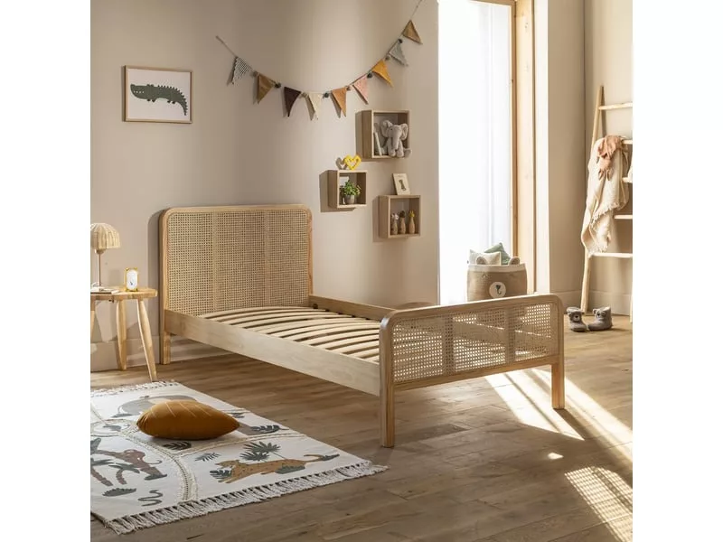 Lit simple 180x200 cm TERRE DE NUIT coloris noir – Image 10