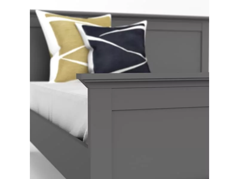 Lit simple 140x190 cm HARLINGTON coloris Gris – Image 10