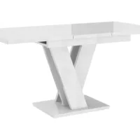 Table a manger extensible massi – blanc laque 120 – 160 cm