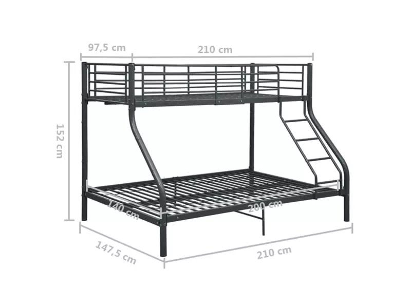 Lit simple 90x190 cm MOSELOTA coloris noir – Image 8