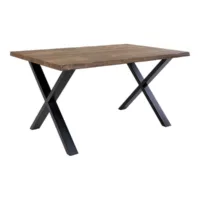 Ciotat – table repas 140cm plateau chêne grisé et pieds acier CIOTAT