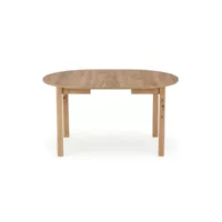 Table à manger ronde 100cm extensible aspect chêne carene