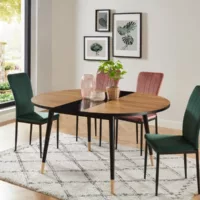 Table extensible cavallo effet chêne et noir 120-150cm