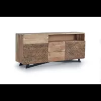 Yakarta – Buffet en bois d&rsquo;acacia pieds en métal naturel et noir