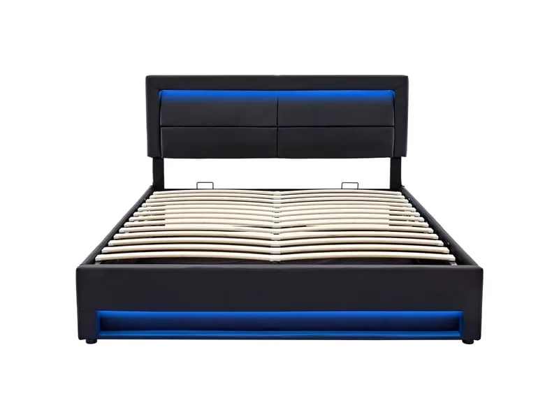 Lit coffre 90x200 cm OKWISH coloris noir – Image 10