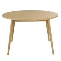 Origami – Table à manger ronde en chêne massif et placage chêne 4/6 personnes D120