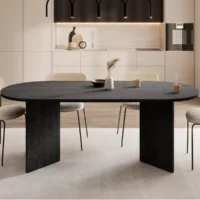 Selsey ovo – table – frêne portland noir