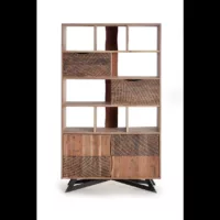 Yakarta – Étagère en bois d&rsquo;acacia et pieds en métal couleur naturelle