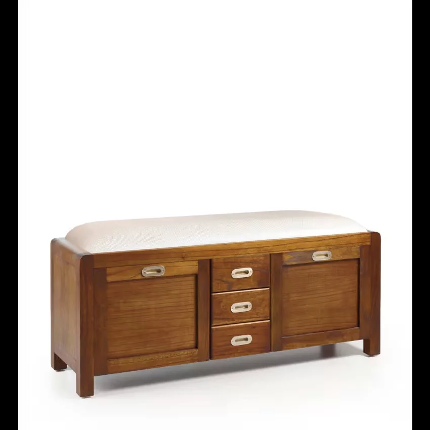 Flash - Meuble à chaussures en bois marron rembourré L 125 cm