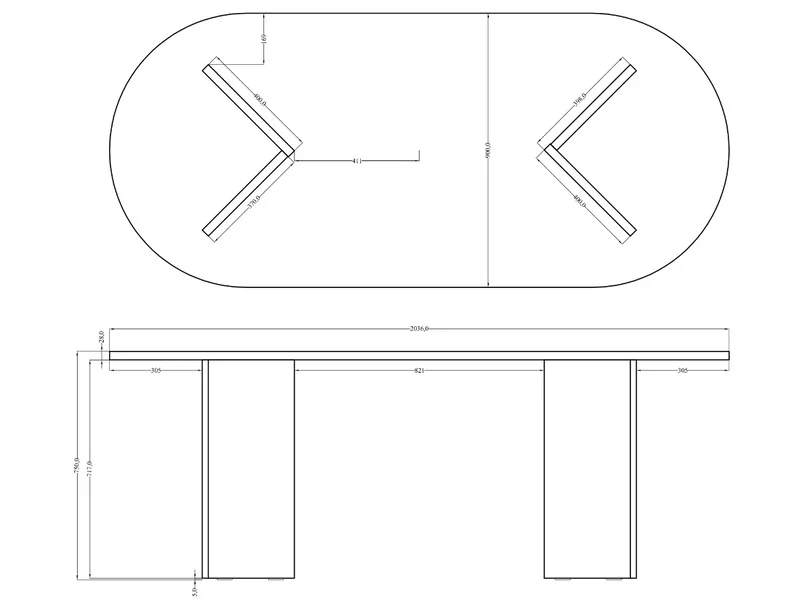 Selsey ovo - table - frêne portland noir – Image 3