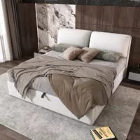 Lit coffre 180×200 cm STILVORA coloris beige